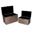 Set 2 Scatole in Legno marrone rettangolare 