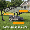 Pensilina da Esterno per Tagliaerba 100x81x43 cm Impermeabile e UV 30+ in Alluminio Bianco      
