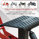 Cavalletto Alzamoto 28x17.5x24.5-35.5 cm in Acciaio e Gomma Nero e Rosso