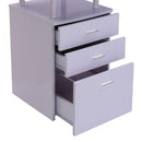 Scrivania Moderna ad Angolo con Cassetti in Legno Bianco 152x144x76 cm 