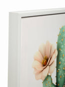 Stampa su Tela Laccata con Cornice Vasetto Cactus 40x2,8x40 cm in Pino e Tela e Plastica      