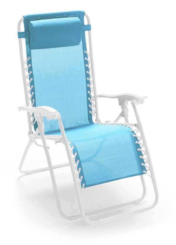 Sedia Sdraio Reclinabile Pieghevole in Ferro Taddei Gran Relax Azzurra acquista