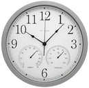 Orologio da Muro Ø35x4 cm in Plastica e Vetro Bianco e Grigio