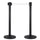 2 Colonnine Tendinastro 3 metri in Metallo Nero Opaco Ø36x101 cm Nastro Bianco