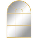 Specchio da Parete ad Arco 91x2x60 cm Stile Moderno in Vetro e Metallo Oro  