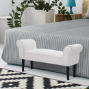 Panca Fondo Letto 102x35x51 cm con Braccioli Arrotolati Grigia   
