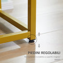 Tavolino Basso 45x40x61,5 cm in Metallo e Truciolare Bianco e Oro
