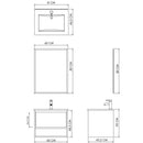 Mobile Bagno Sospeso 60 cm Lavabo e Specchio Milano Rovere