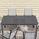 Tavolo Allungabile da Esterno per 8-10 Persone 180/240x99x74 cm in Acciaio e Alluminio Grigio Scuro