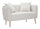 Divanetto Bucarest Crema 127x74x73 cm Legno e Spugna e Tessuto e Metallo Crema e Oro