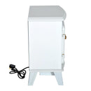 Camino Elettrico da Terra Effetto Fiamma 1800W Bianco 