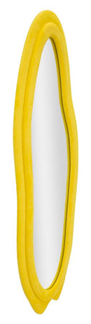 Specchio da Muro Chanele Giallo 40x4x160 cm in MDF e Poliestere e Specchio Giallo      