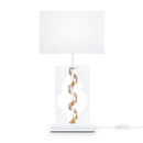 Lampada da tavolo Elegant in Metallo Intreccio Bianco con Oro