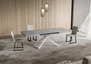 Tavolo Allungabile 130-234x90x74 cm Niket Cemento Gambe Bianche