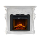 Camino Elettrico da Terra 123x39x100 cm Parigi In Legno Bianco      