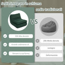 Poltrona da Salotto Design Moderno da Terra 82x103x75 cm in Tessuto Effetto Velluto e Schiuma Verde  