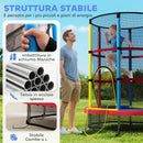 Trampolino per Bambini 3-6 Anni Ø160x190 cm con Rete di Sicurezza Senza Molle Multicolore      