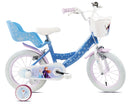Bicicletta per Bambine 14" Disney Frozen Freni Caliper e Stabilizzatori in Acciaio Hi-Ten Azzurro