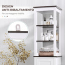 Mobile Bagno a Colonna 40x38x162,5 cm Salvaspazio con 3 Ripiani Aperti in MDF Bianco      