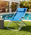 Sedia Sdraio Basculante Pieghevole in Alluminio Elba Blu