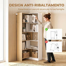 Libreria Angolare 67x67x163,7 cm a 5 Ripiani dal Design Modulabile e Salvaspazio in Legno Multicolore      