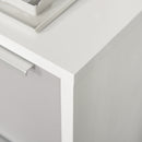 Cassettiera Portadocumenti a 4 Ruote 40x40x63,5 cm a 3 Cassetti con Chiavi di Sicurezza in MDF Bianco e Grigio  