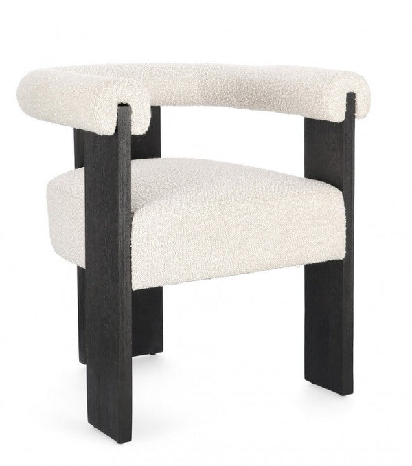 sconto Sedia 70x60x71 cm Agape in Bouclè Nero/Naturale