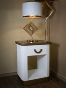 Comodino Tolosa 48x40x62 cm in MDF e Frassino e Ferro      