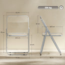 Set 4 Sedie Pieghevoli Salvaspazio 47x48x75 cm in Acciaio e Acrilico Trasparente   