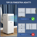 Condizionatore Portatile 3 in 1 con Deumidificatore 29,2x32x71 cm Timer 24 Ore e Telecomando in Plastica ABS Bianco  