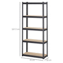 Scaffalatura 5 Ripiani 70x30x167,5 cm con Ripiani e Regolabili in MDF e Acciaio