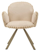 Sedia Stoccolma B crema Set 2 Pz 64x68x83 cm in Compensato e Spugna e Ferro e Poliestere Crema      