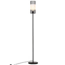 Lampada da Terra Tripode in Acciaio con Paralume Ø23x147,5 cm  Nero e Bianco
