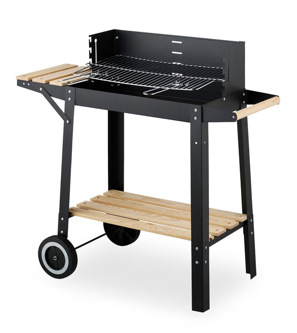 Barbecue a Carbone Sebastian 87x42x82 cm con Griglia in Acciaio Inox e Coperchio Nero acquista