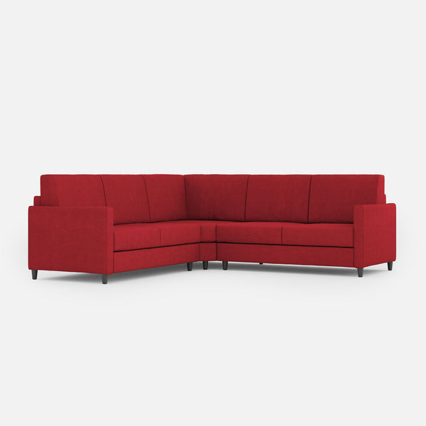 acquista Divano Angolare 5 Posti 241x241x85 cm Karay in Tessuto Rosso
