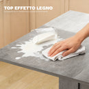 Tavolo da Pranzo Allungabile per 4-6 Persone 140x80x77,5 cm in Legno e Acciaio Grigio e color Legno      