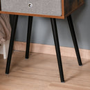 Tavolino con Cassetto 48x38x61 cm in Legno Marrone e Nero