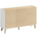Credenza Buffet 120x35x73,5 cm con Ante Soft-Close in MDF Effetto Legno e Bianco      