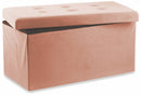 Baule Cassapanca Pouf Contenitore in Velluto Soriani Rosa Cipria