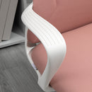 Sedia da Ufficio Ergonomica 62x56x110-119,5 cm Altezza Regolabile e Dondolo Seduta in Tessuto Elastico Rosa  