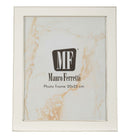 Cornice Molly 24x1,7x29 cm in Zinco e Vetro Bianco e Argento      