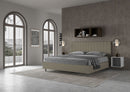 Letto Matrimoniale Imbottito in Similpelle Agueda Cappuccino Varie Misure