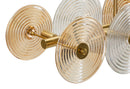 Lampadario Venice 116x27x79 cm in Vetro e Ferro Oro e Naturale e Marrone      