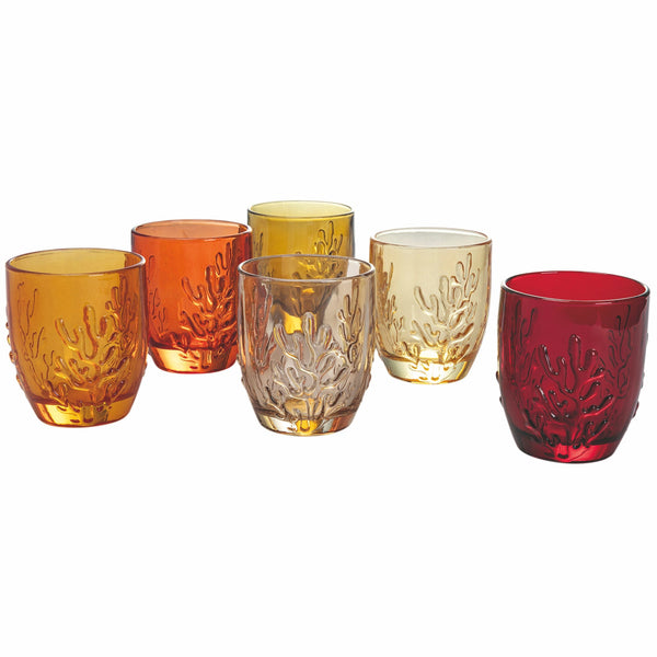 sconto Set 6 Bicchieri Acqua in Vetro 340 ml Villa d'Este Home Tivoli Coral Sunset