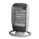 Stufa Alogena 1200W Oscillante 3 Elementi Grigia e Nera