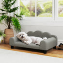 Cuccia Divano per Cani con Braccioli 66x42x28,5 cm in Tessuto French Terry Grigio  