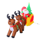 Babbo Natale con Renne Gonfiabile a LED 210x80x120 cm 
