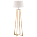 Lampada da Terra Ø44x149 cm E27 Paralume in Tessuto Bianco