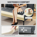 Divano 2 Posti Design Moderno 115x73x83 cm Senza Braccioli e Trapuntato in Finta Pelle Nero  