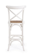 Sgabello Bar Cross Bianco in Legno